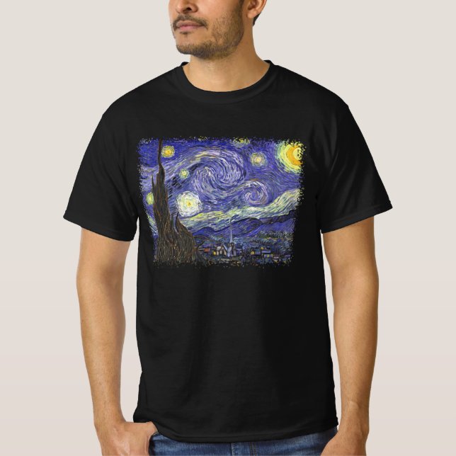 T-shirt Nuit étoilée par Vincent van Gogh (Devant)