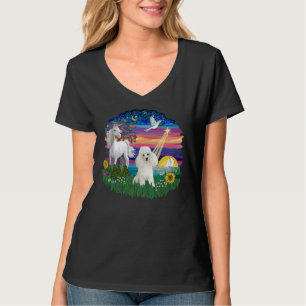 T-shirt Nuit magique avec un jouet blancPoodle miniature