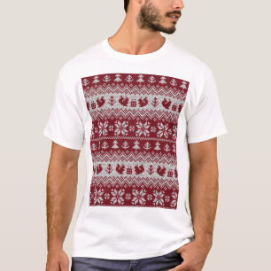 T-shirt Nuit, Noël, écureuils, motif vintage.