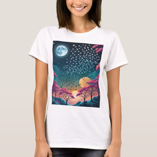 T-shirt Nuit rose d'automne (Devant)