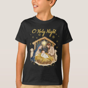 T-shirt Nuit Sainte Religieuse Noël Nativité Scène F