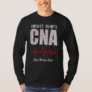 T-shirt Nuit Shift CNA aime sauver des vies Heartbeat drôl