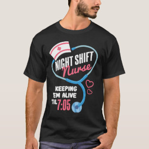T-shirt Nuit Shift Nurse I Nursing Hospital Humour