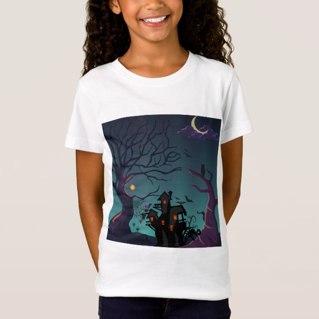 T-Shirt Nuit sombre | Halloween | maison hantée (Devant)
