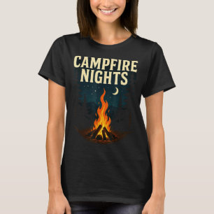 T-shirt Nuits au coin du feu en camping forêt montagnes