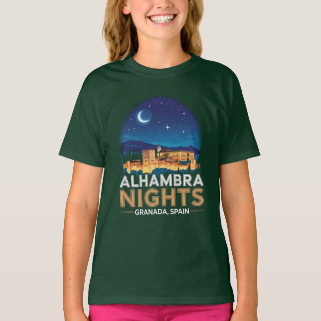 T-shirt Nuits de l'Alhambra - Grenade Espagne Travel Art (Devant)