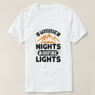 T-shirt Nuits d'été Lumières de feu de camp Confort extéri