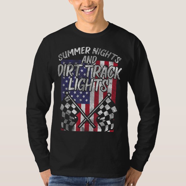 T-shirt Nuits d'été Lumières de piste Drapeau Motocross Ra (Devant)