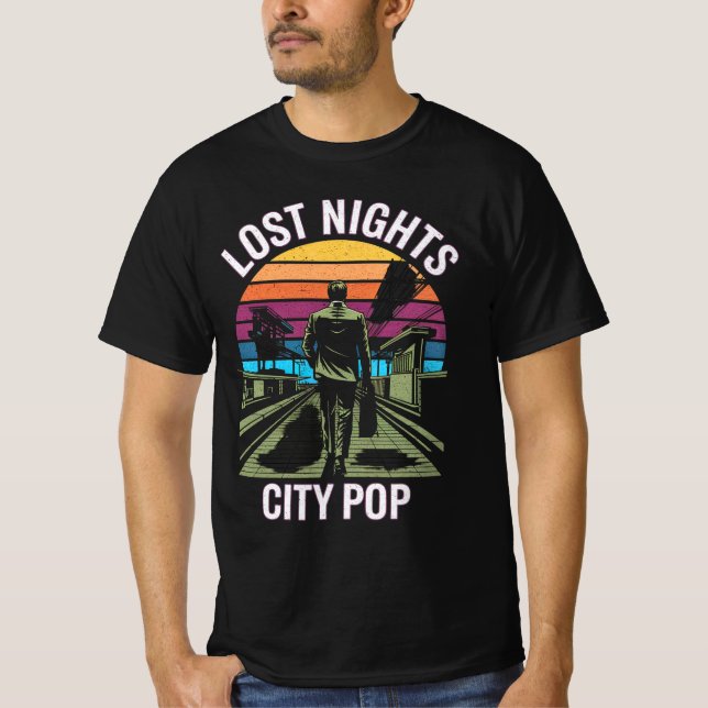 T-shirt Nuits perdues Ville Pop Vaporwave Esthétique (Devant)
