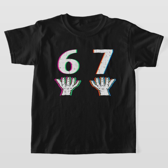 T-shirt Number 6 7 • Matching 67 Meme Halloween Six Seven (Poser)