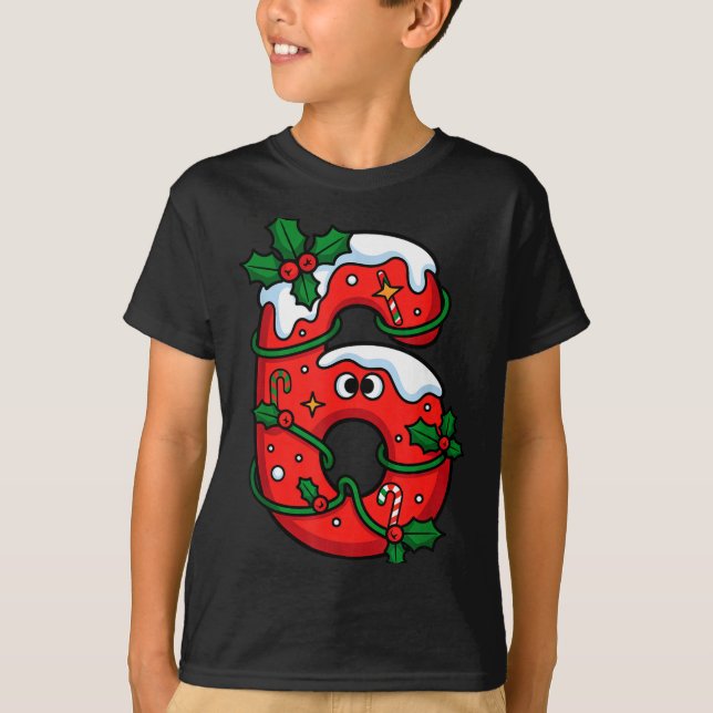 T-shirt Number 6 Santa Costume Meme Christmas Matching Cou (Devant)