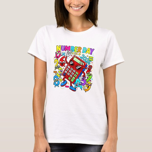 T-shirt Number Day Maths Calculator T Shirt for Teachers (Devant)