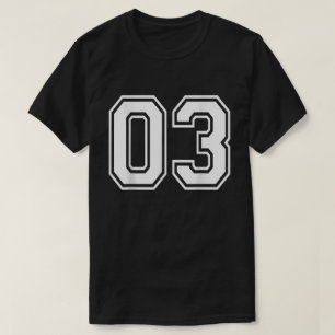 T-shirt Numéro 03 Varsity Sports Team Jersey 03e anniversa