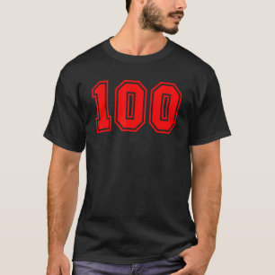 T-shirt Numéro 100 Sport Uniforme Red Fan Athlete Jersey