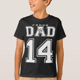 T-shirt Numéro 14 personnalisé fier papa de football