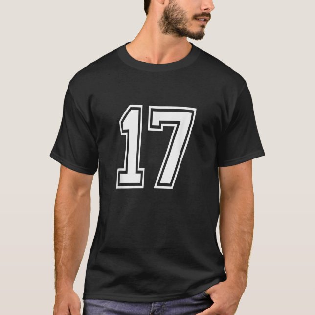 T-shirt Numéro 17 T Chemise Anniversaire Varsity Sports Te (Devant)