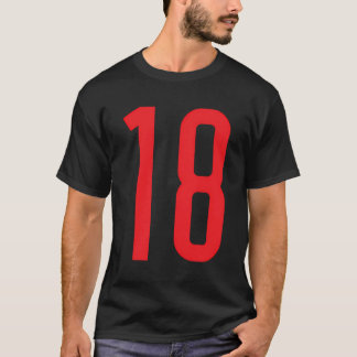 T-shirt Numéro 18 Red Sports Fan Jersey Numéro