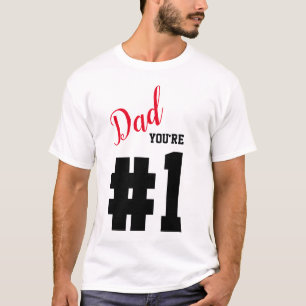 T-shirt Numéro 1 Papa Fête des pères Blanc