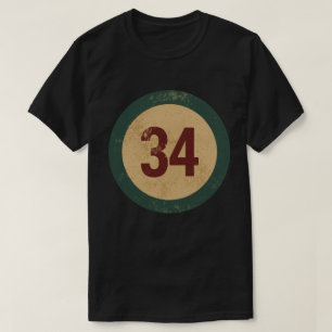 T-shirt Numéro 34 en détresse Vintage