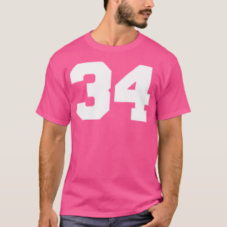 T-shirt Numéro 34 Sports Joueur Jersey 34 Fan avant impres