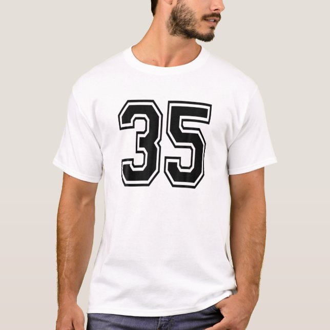 T-shirt Numéro 35 Sport Joueur Jersey Uniforme Numéro 35E (Devant)