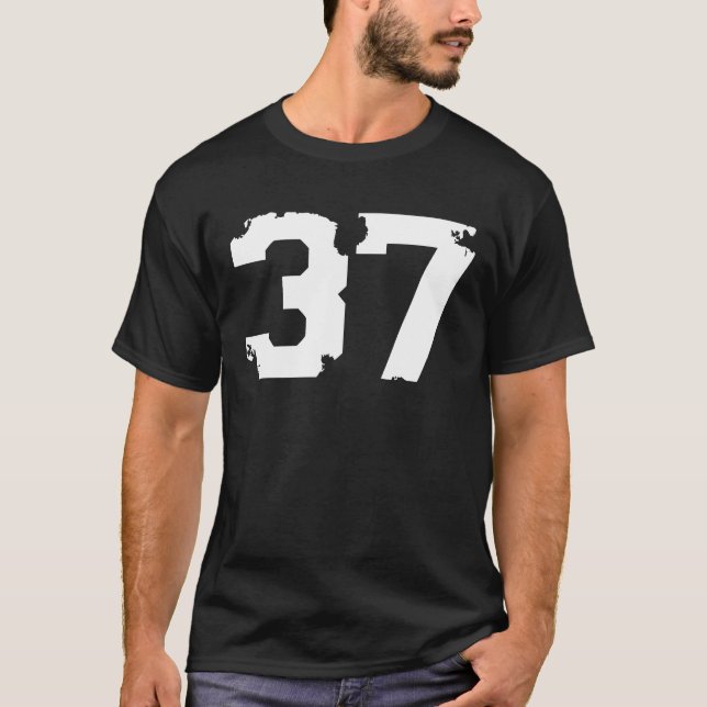 T-shirt Numéro #37 Sport Jersey Lucky No. Birthday Age (Devant)