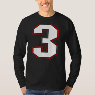 T-shirt Numéro 3 Joueur de l'équipe sportive d'anniversair