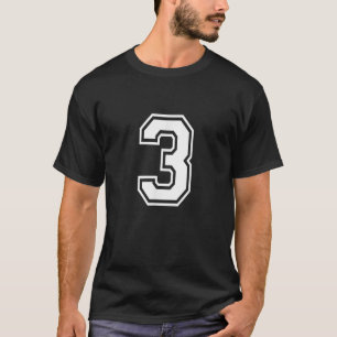 T-shirt Numéro 3 Varsity Sports Team Jersey 3e anniversair