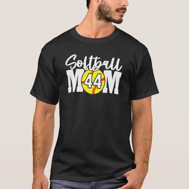 T-shirt Numéro 44 de la maman du softball (Devant)