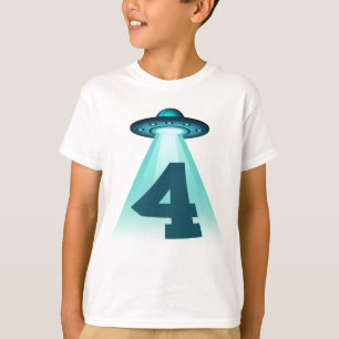 T-shirt Numéro 4 Enlèvement UFO Alien Thème 4 Année Enfant