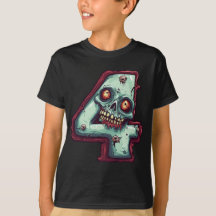 Numéro 4 Thème d'Halloween Zombie Enfants de 4 ans