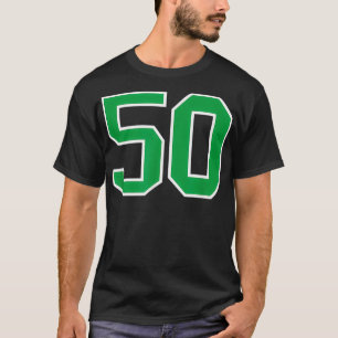 T-shirt Numéro #50 Sport Jersey Vert Blanc Lucky Numéro