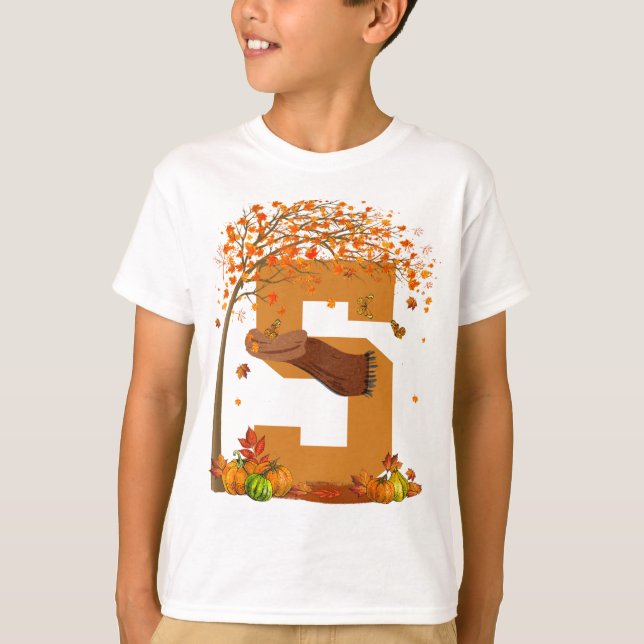 T-shirt Numéro 5 Automne Automne Thanksgiving Thanksgiving (Devant)