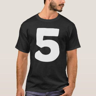 T-shirt Numéro 5 Cinq numéros de correspondance et lettres