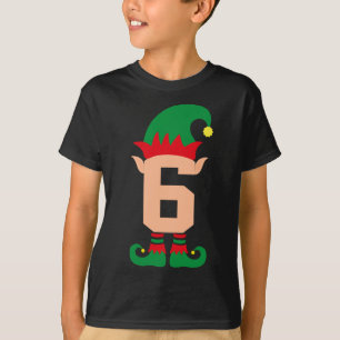 T-shirt Numéro 6 Elf Chrismas Chemise Thème pour 6 An Old