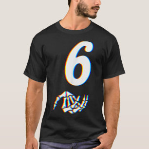 T-shirt Numéro 6 Main de squelette de Halloween Meme corre