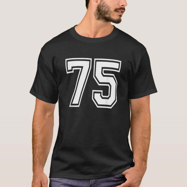 T-shirt Numéro 75 Numéroté Uniform Sports Jersey Team 75e (Devant)