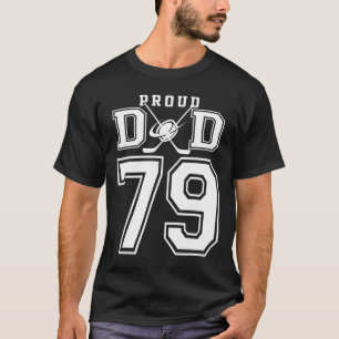 T-shirt Numéro 79 Papa de hockey fier personnalisé pour