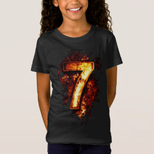 T-Shirt Numéro 7 Arts graphiques en flamme de feu