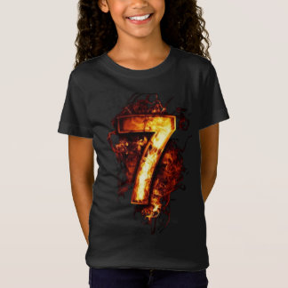 T-Shirt Numéro 7 Arts graphiques en flamme de feu