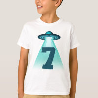 Numéro 7 Enlèvement UFO Alien Thème 7 année Garçon