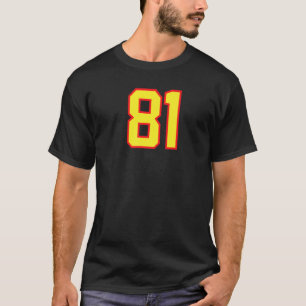 T-shirt Numéro 81 Sports Jersey Fan Athlète Jaune Rouge Va