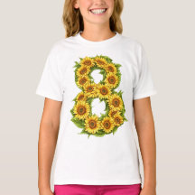 Numéro 8 Tournesols Thème 8 ans Enfants Filles