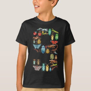 T-shirt Numéro 9 Bugs Insectes Beetles 9 Year Old Boys Kid