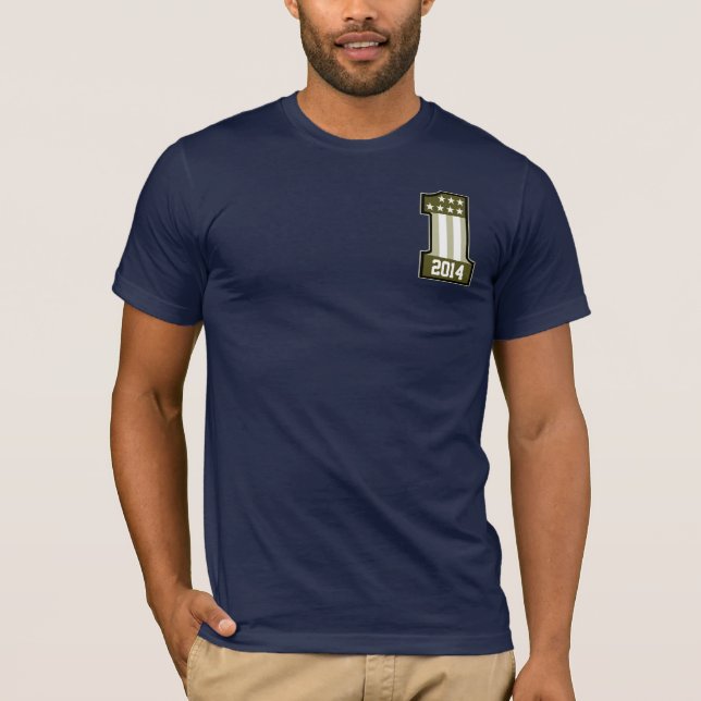 T-shirt Numéro américain personnalisé Un an ou un nom (Devant)