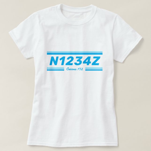 T-Shirt Numéro d'Avion Personnalisé (Design devant)