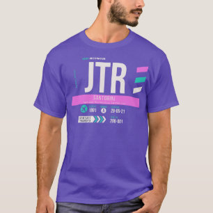 T-shirt Numéro de bagage 1 du code de l'aéroport JTR de Sa
