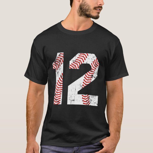 T-shirt Numéro de base-ball 12 Jersey (Devant)