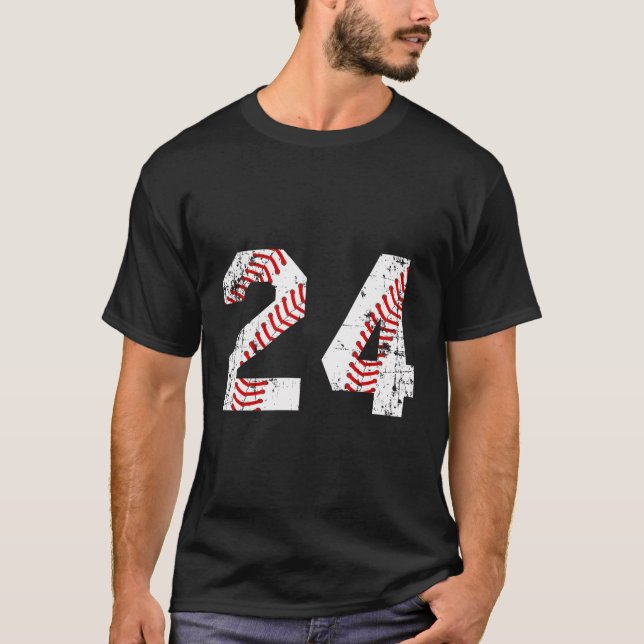 T-shirt Numéro de base-ball 24 Jersey (Devant)
