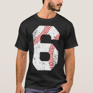 T-shirt Numéro de base-ball 6 Jersey